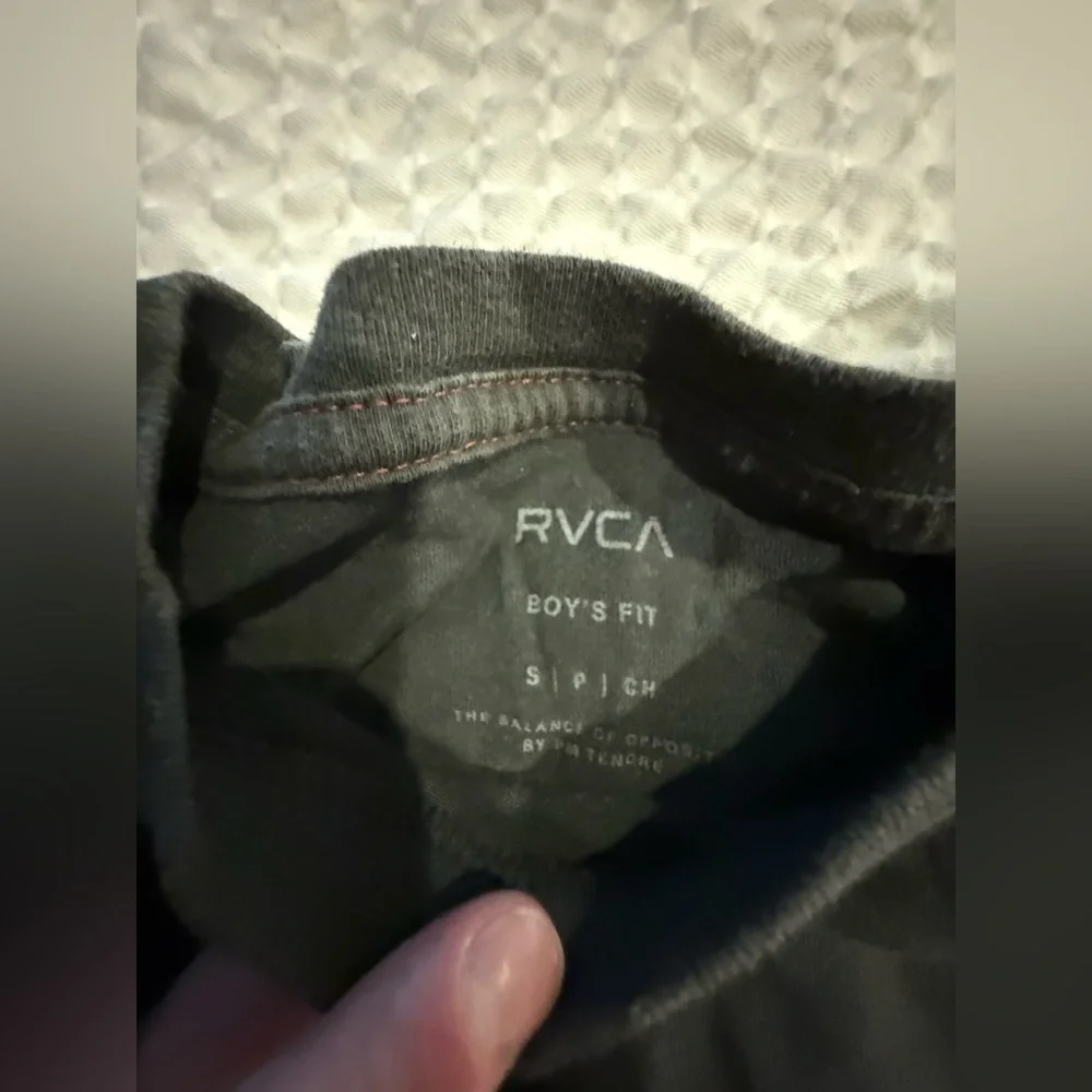 RVCA Black Tee with Gold Leopard Graphic